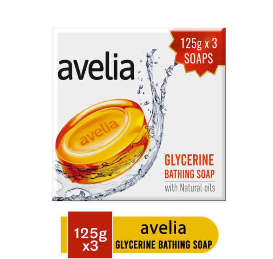 AVELIA GLYCERINE 3X125GM SOAP