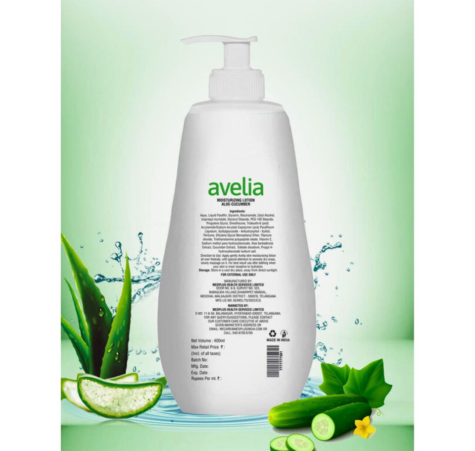 Avelia AloeVera + Cucumber Moisturizing Lotion 400 ML