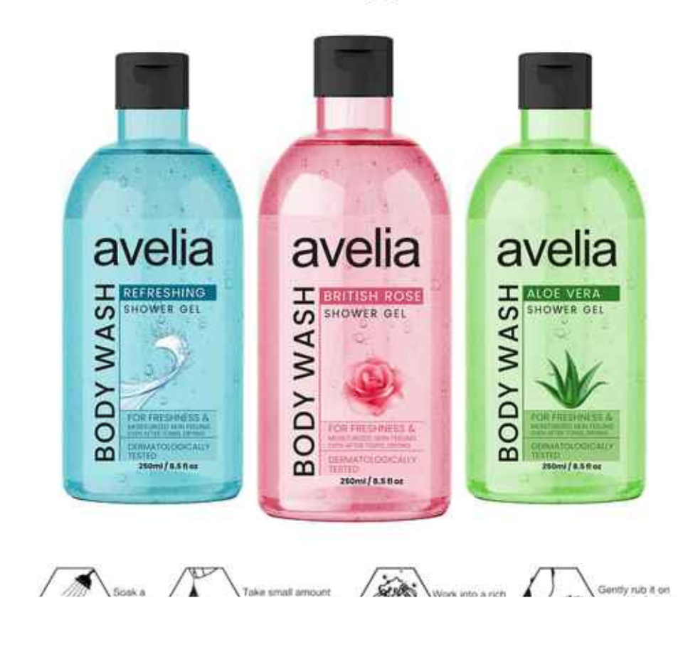 AVELIA BRITISH ROSE BODY WASH 250ML