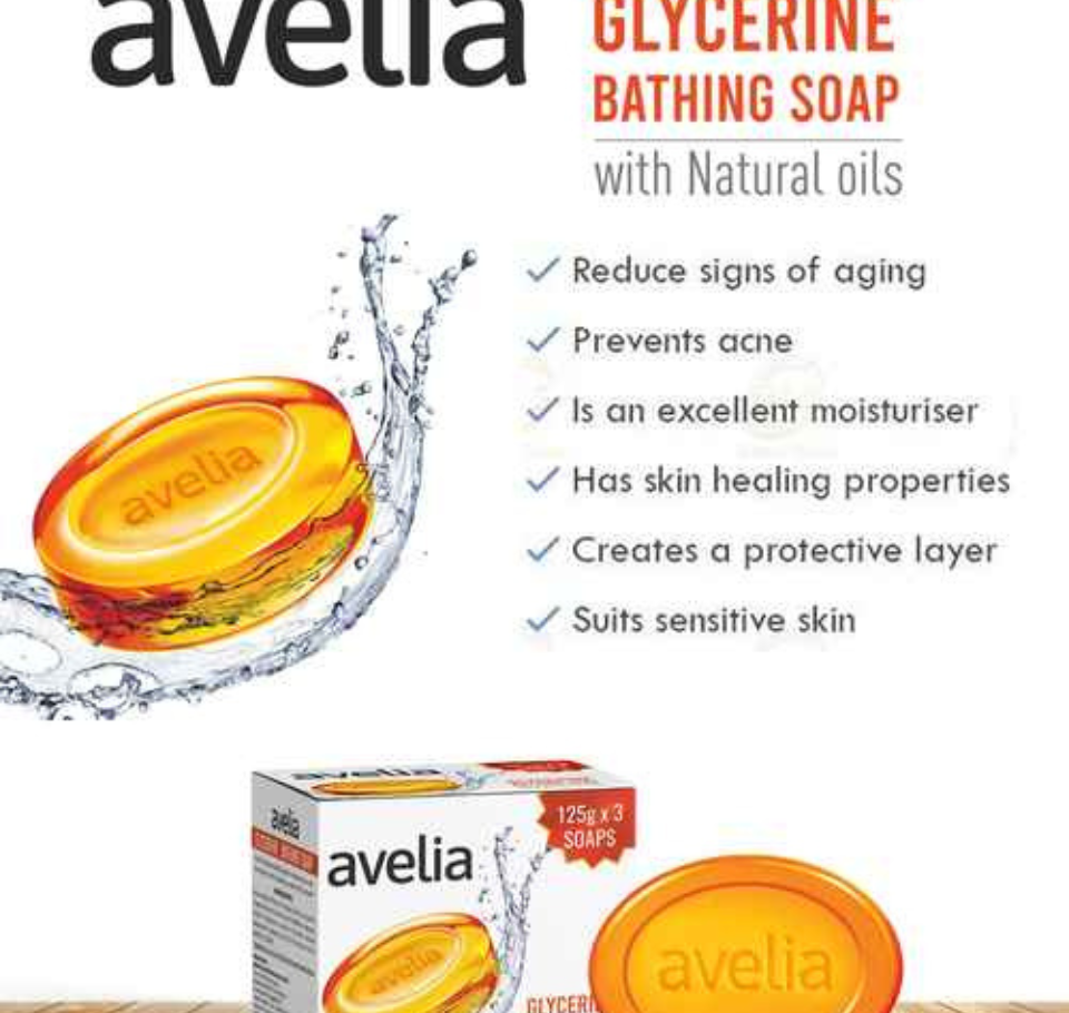 AVELIA GLYCERINE 3X125GM SOAP