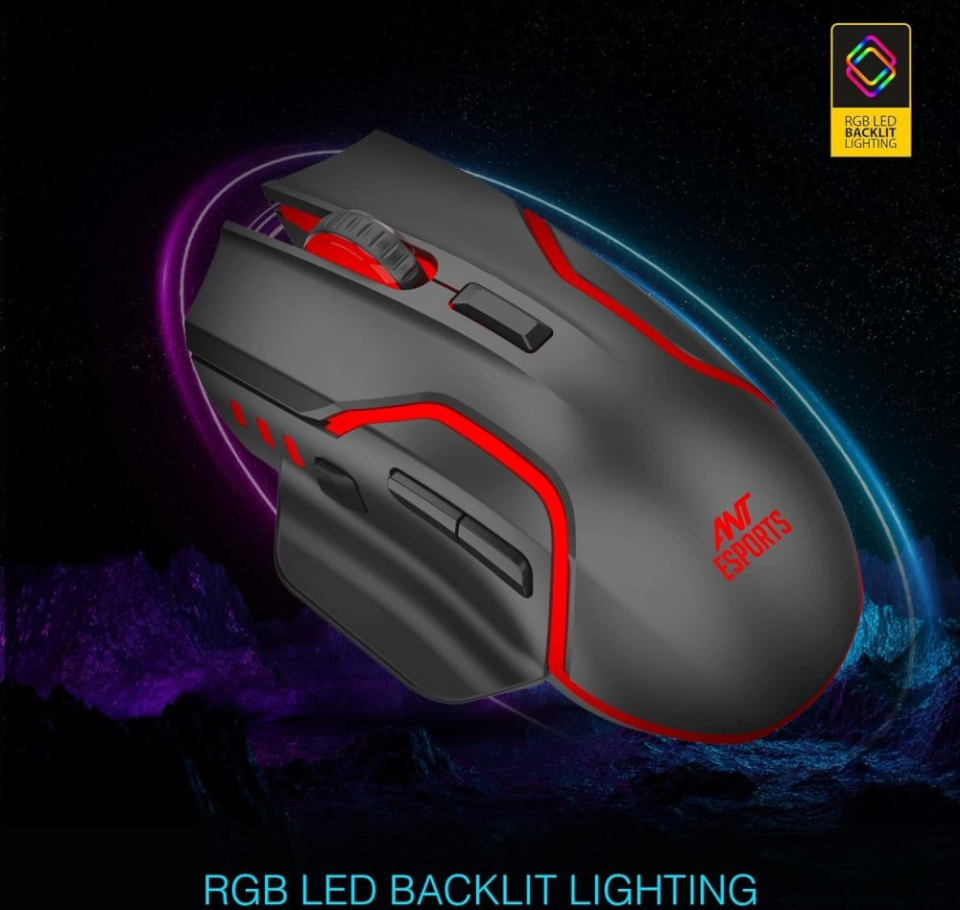 Ant Esports GM320 Pro RGB Wireless Gaming Mouse (Black)