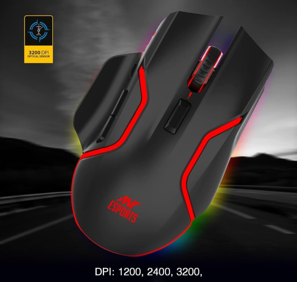 Ant Esports GM320 Pro RGB Wireless Gaming Mouse (Black)