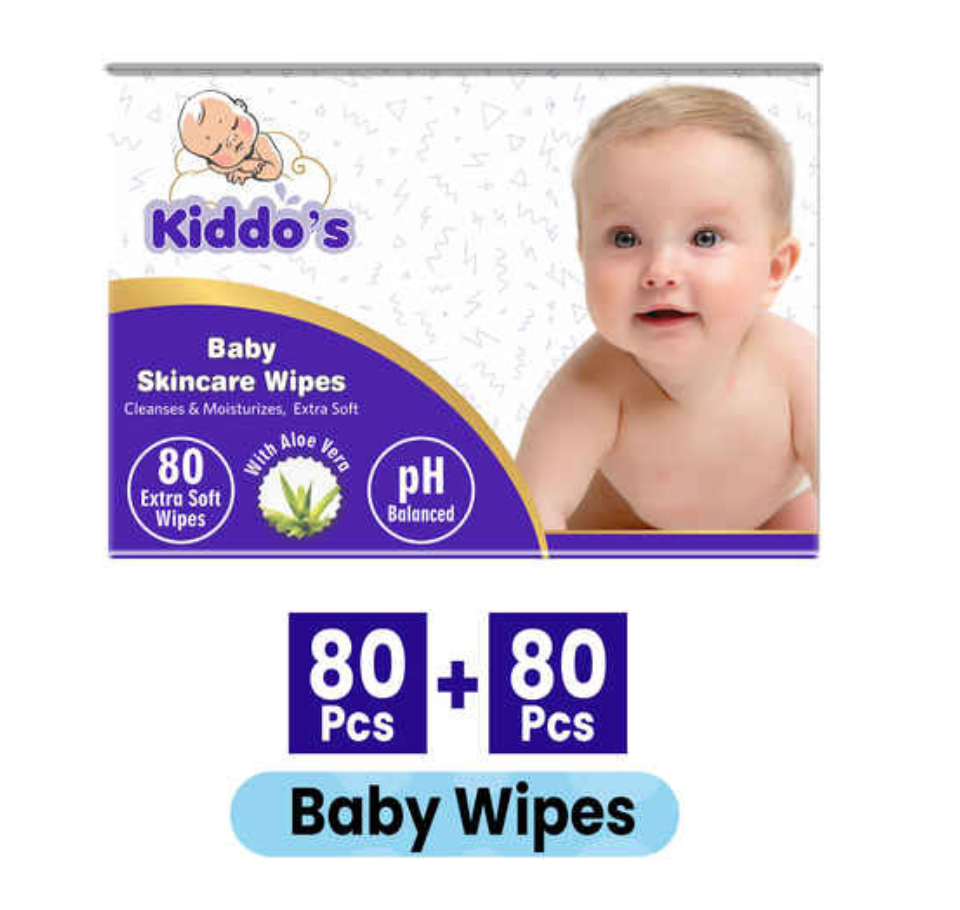 KIDDOS BABY SKINCARE WIPES 80pcs PACK 1+1