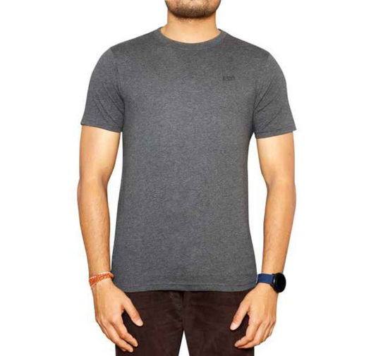 MENS ROUND NECK T-SHIRT CHARCOL