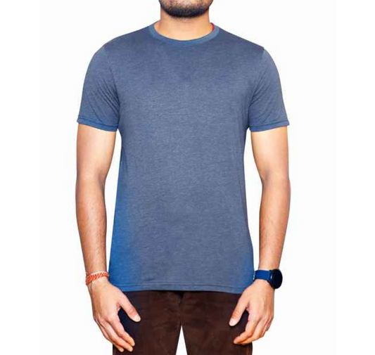 MENS ROUND NECK T-SHIRT NAVY  BLUE