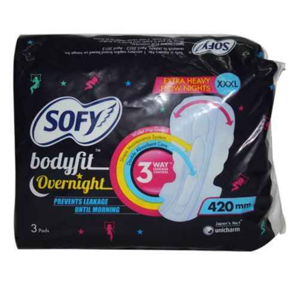 SOFY BODYFIT OVERNIGHT XXXL 3 pads