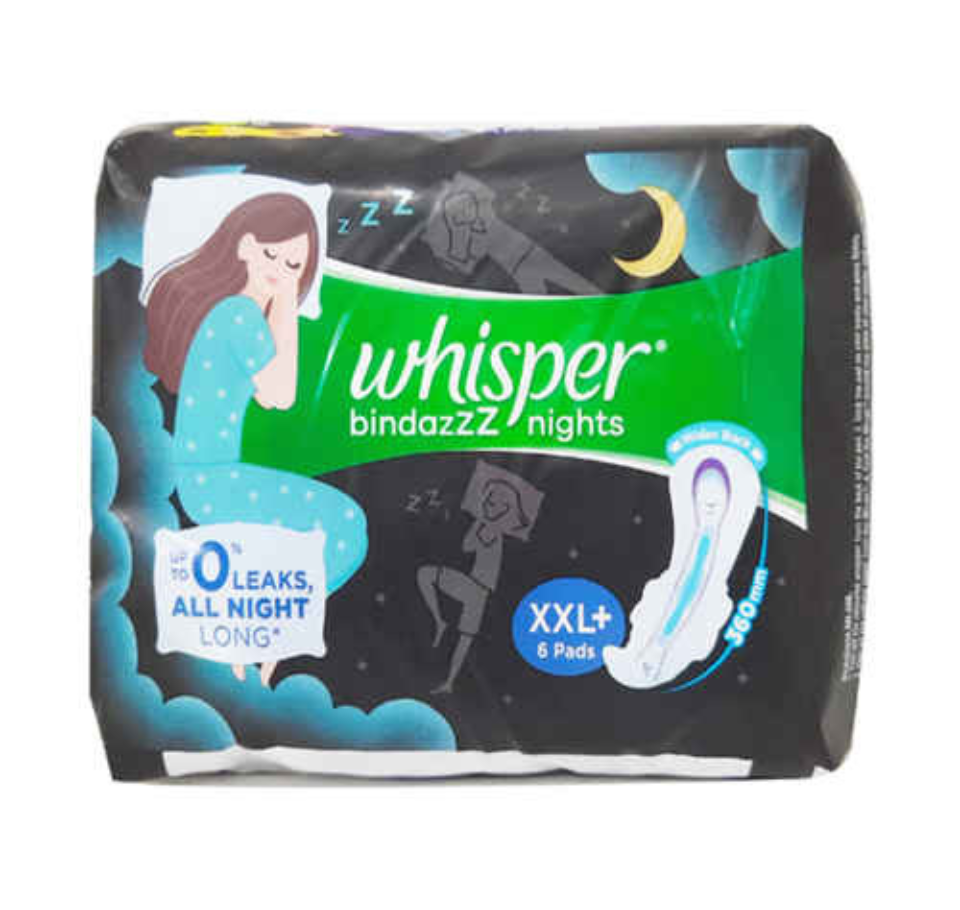 WHISPER BINDAZZZ NIGHTS XXL (6 PADS)
