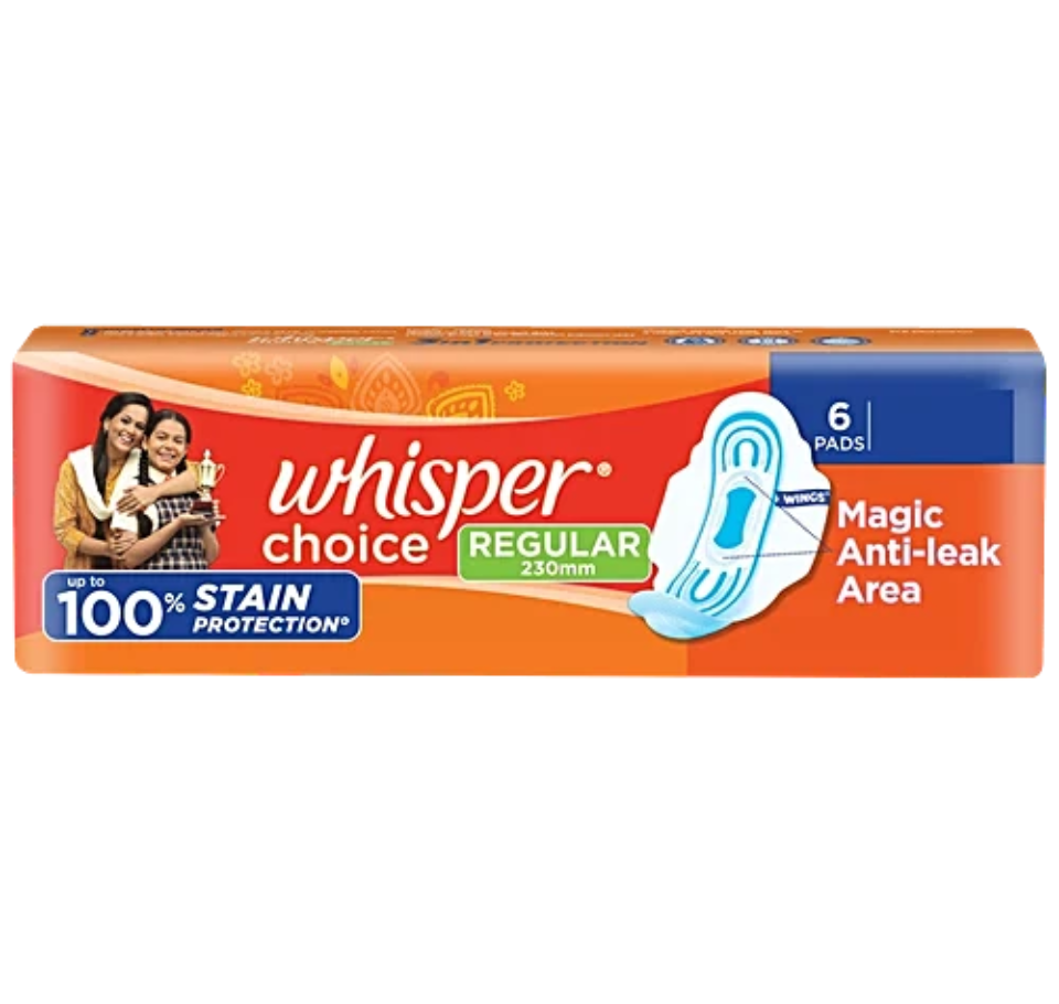 WHISPER CHOICE REGULAR WITH WINGS 6 PADS