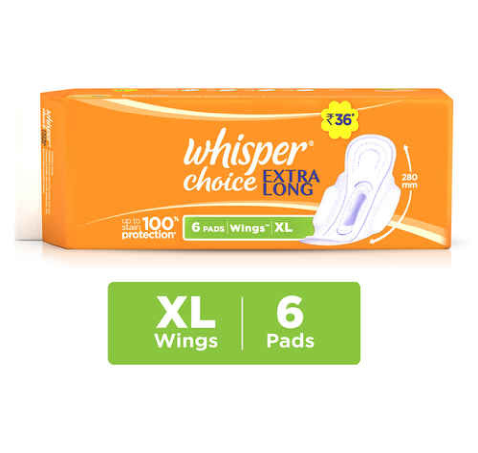 WHISPER CHOICE EXTRA LONG WINGS (6 PADS)