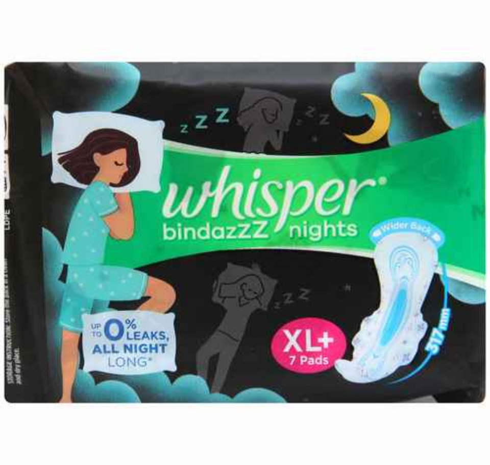 WHISPER BINDAZZZ NIGHTS XL (7 pads)