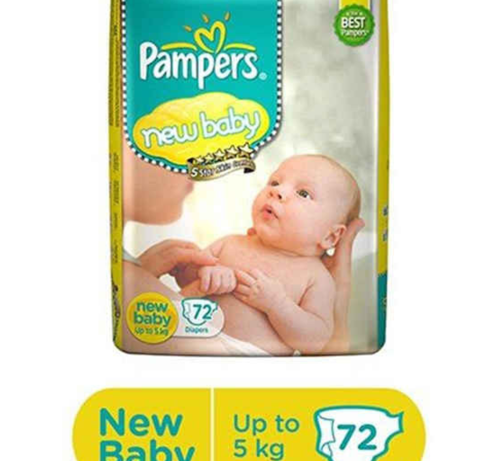 PAMPERS NEW BABY DIAPER (pack of 72)