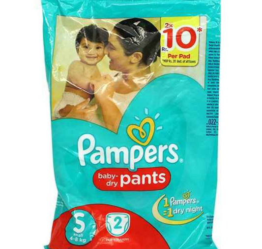 PAMPERS BABY DRY PANTS - SMALL pack of 2