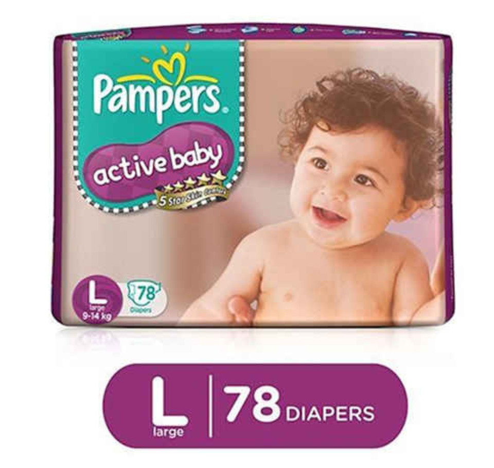 PAMPERS ACTIVE BABY L pack of 78