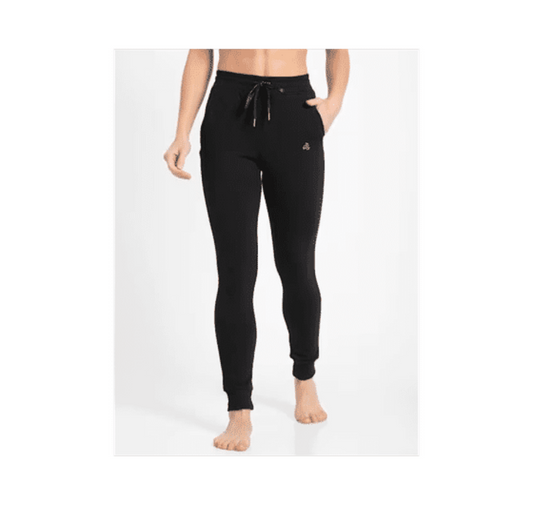 Jockey women's french Terry slim fit joggers with zipper pockets - black M