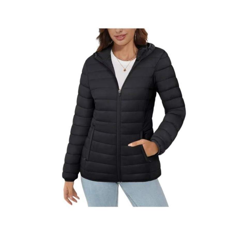 Boldfit Women Hodded Puffer Jacket (Black)