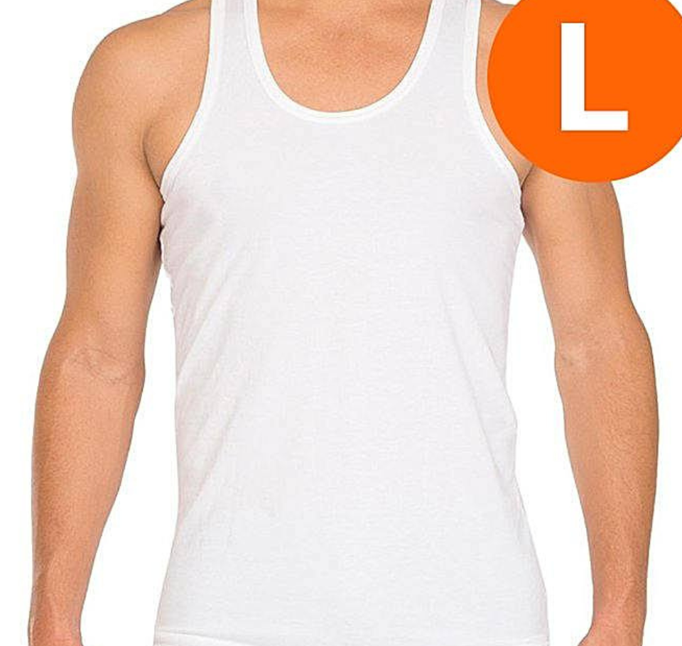 No Fuss Men's Cotton Vest Sleeveless - 90 cm