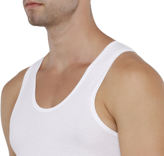 Rupa Jon Folding Round Neck Men's Vest - 80 cm (S) - White: 2 Piece