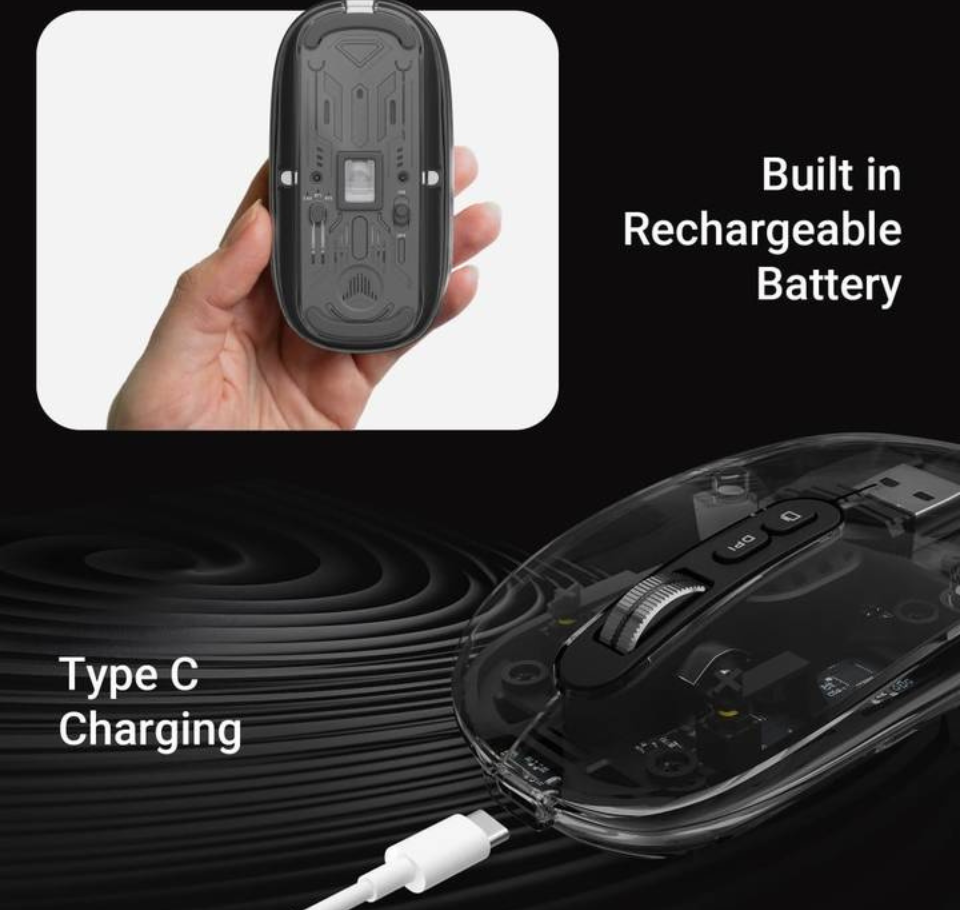 Zebronics Sheer Wireless Mouse (Rechargeable, Black)