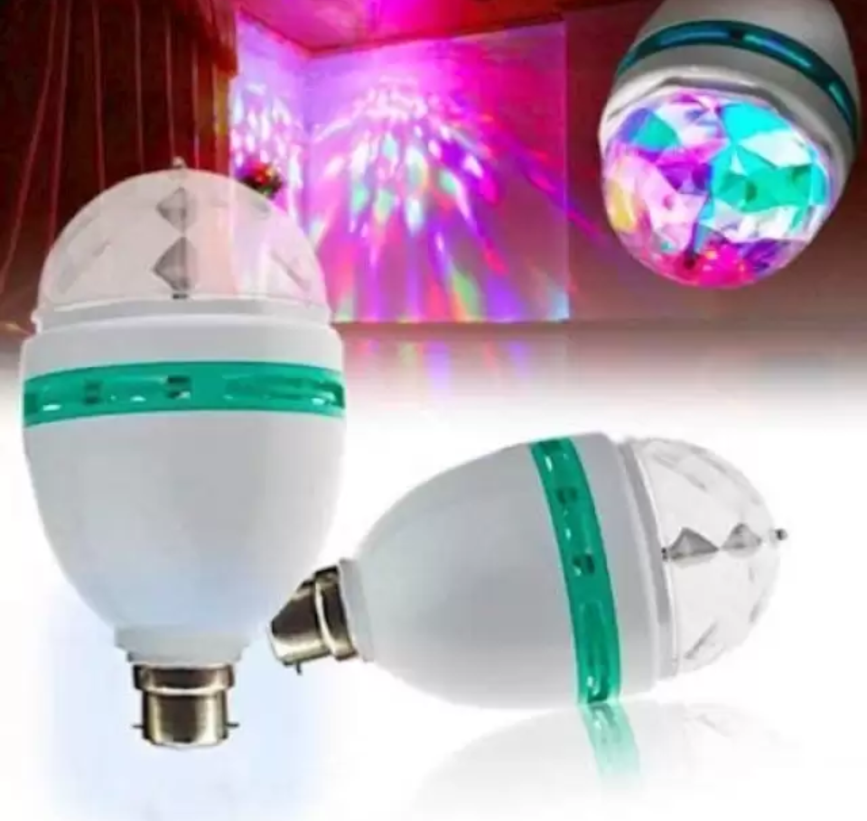 PRABHAM Rotating LED Crystal Bulb Magic Disco Light Night Lamp for Decoration Chandelier Ceiling Lamp