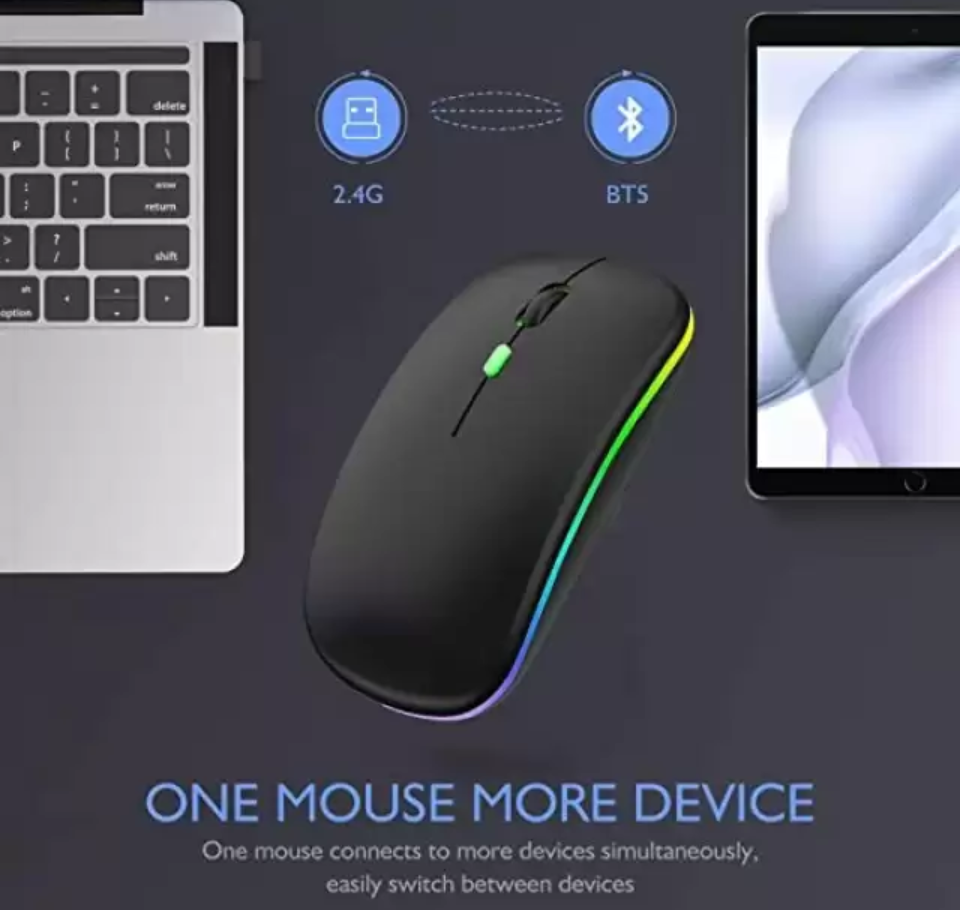 Dezful Rechargable lighting mouse Wireless Optical Mouse (Bluetooth, 2.4GHz Wireless, BLACK)