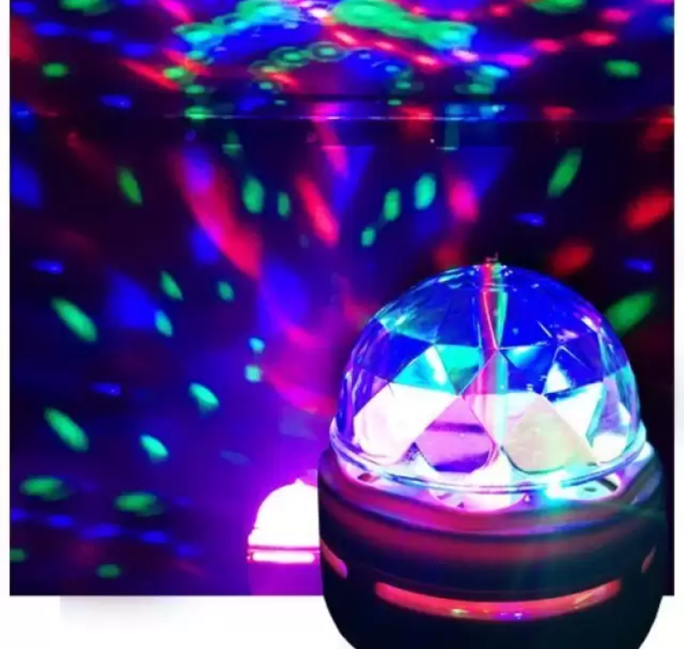 Rotating RGB Bulb Magic Disco LED Light for Party/Diwali Decoration Disco Ball Dual Disco Ball (Ball Diameter: 6 cm)