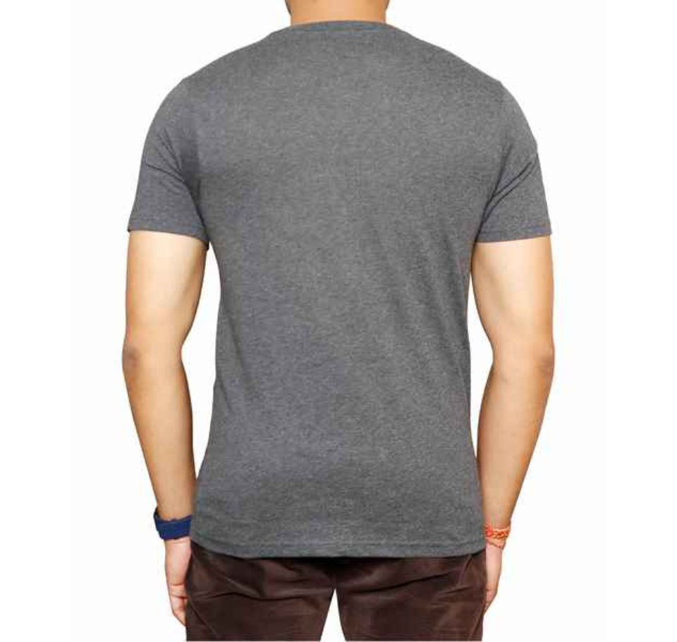 MENS ROUND NECK T-SHIRT CHARCOL