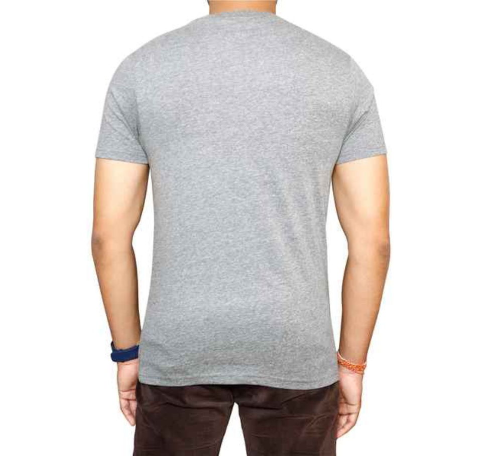 MENS ROUND NECK T-SHIRT DARK GREY