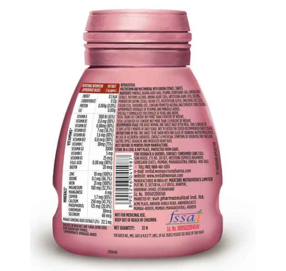 REVITAL H WOMAN (pack of 30 tablets)