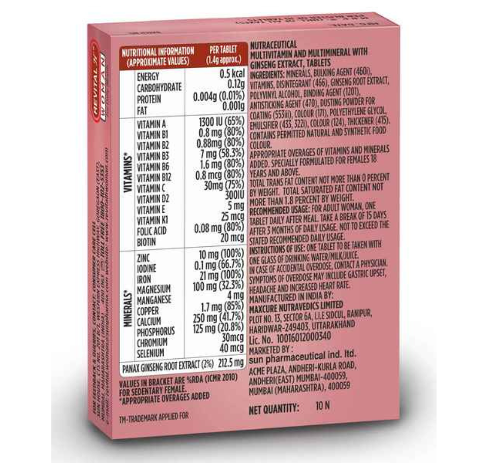 REVITAL H WOMAN (PACK OF 10 TABLETS)