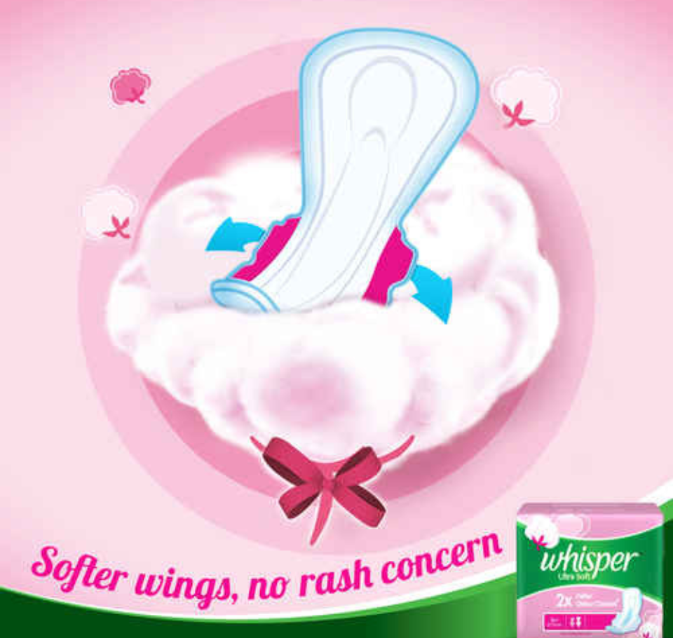 WHISPER ULTRA SOFT SANITARY PADS - XL WINGS (30 PADS)
