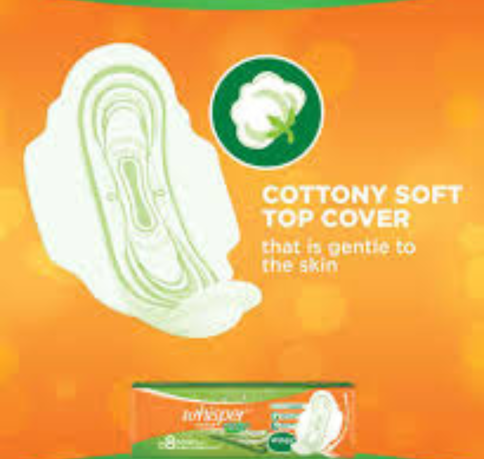 WHISPER CHOICE ALOE COTTONY SOFT REGULAR WINGS (6 pads)