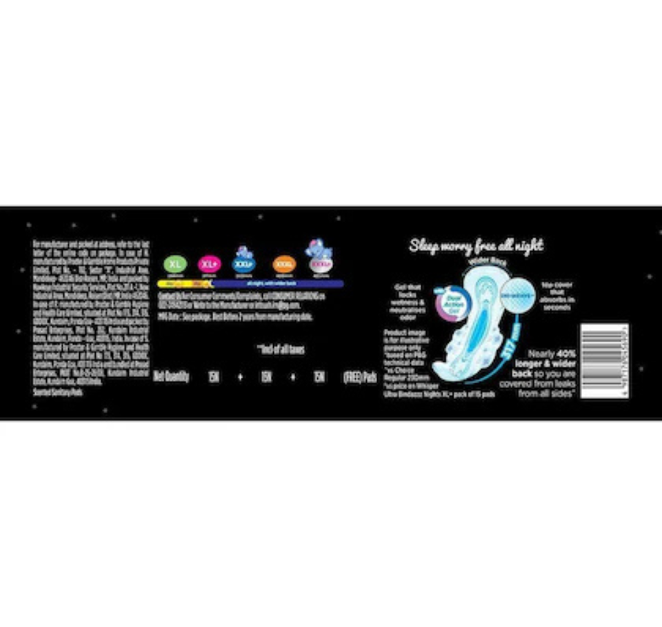 WHISPER ULTRA CLEAN XL + WINGS 45 pads ( 15 pads BUY 2 GET 1 )