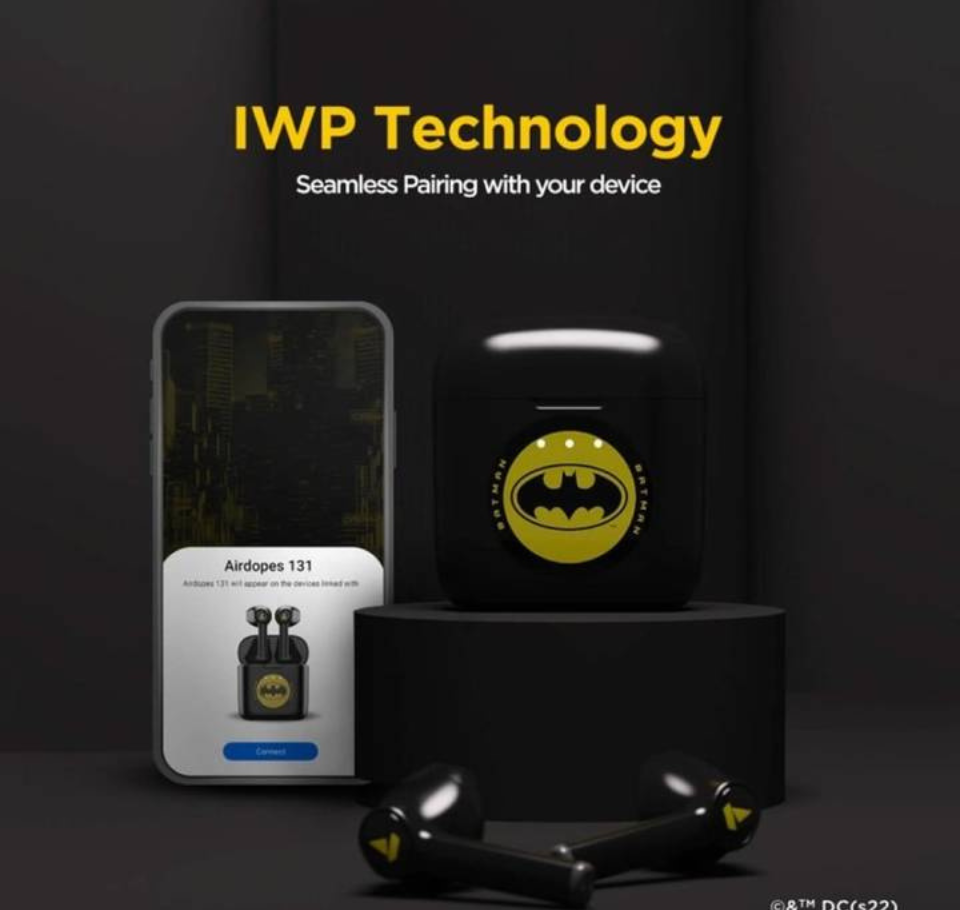 boAt 131 Batman DC Edition TWS Earbuds (Knight Black)
