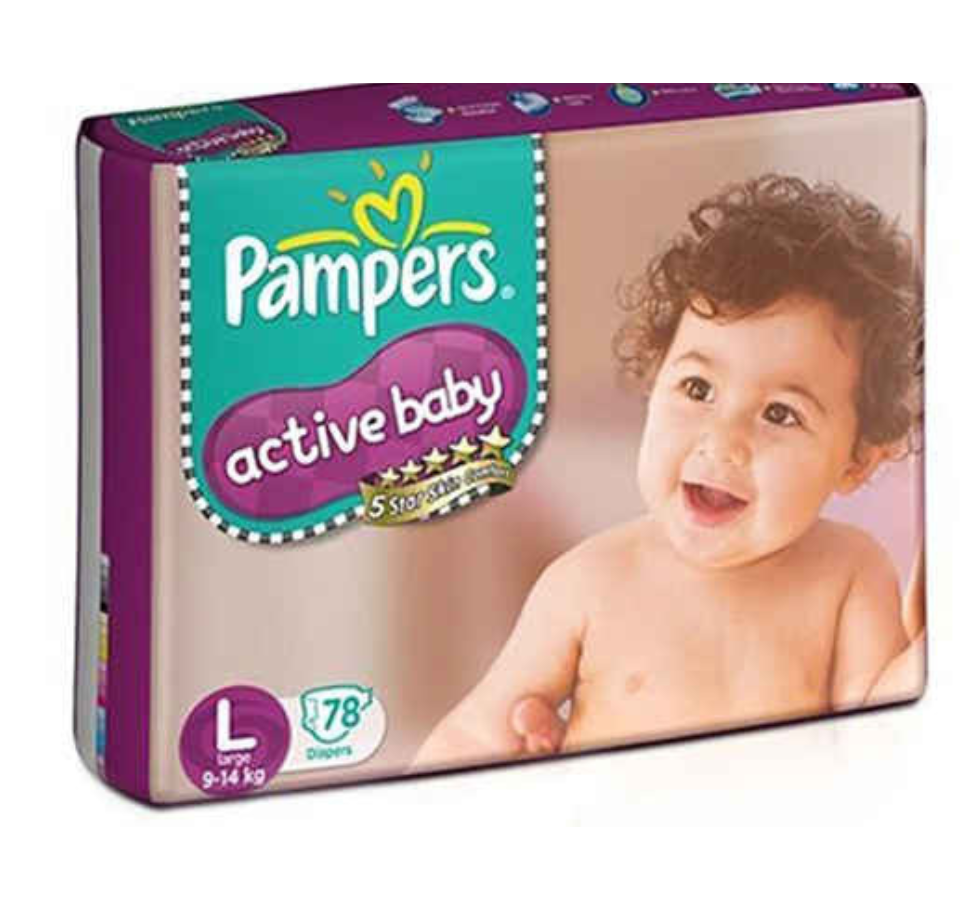 PAMPERS ACTIVE BABY L pack of 78