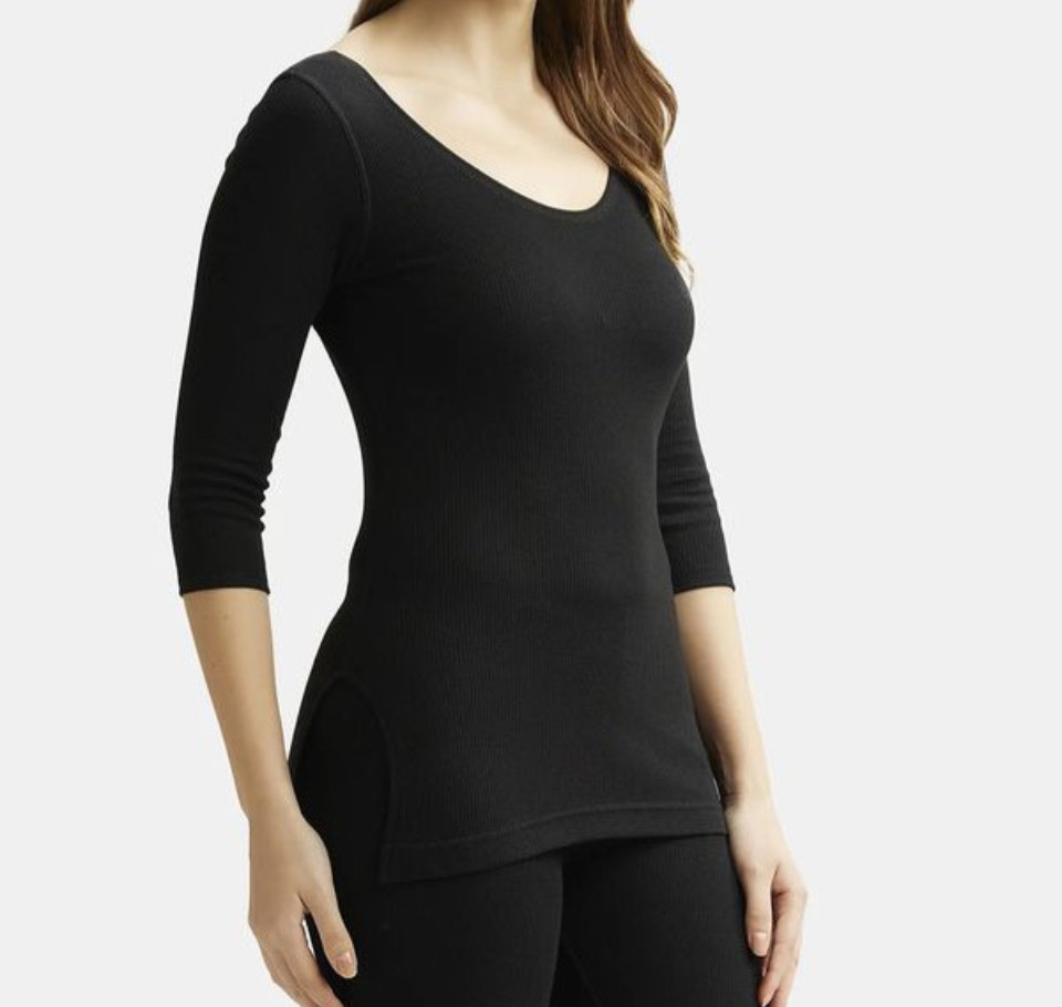 Jockey Women's  Cotton Rich 3/4 Sleeve Thermal Top