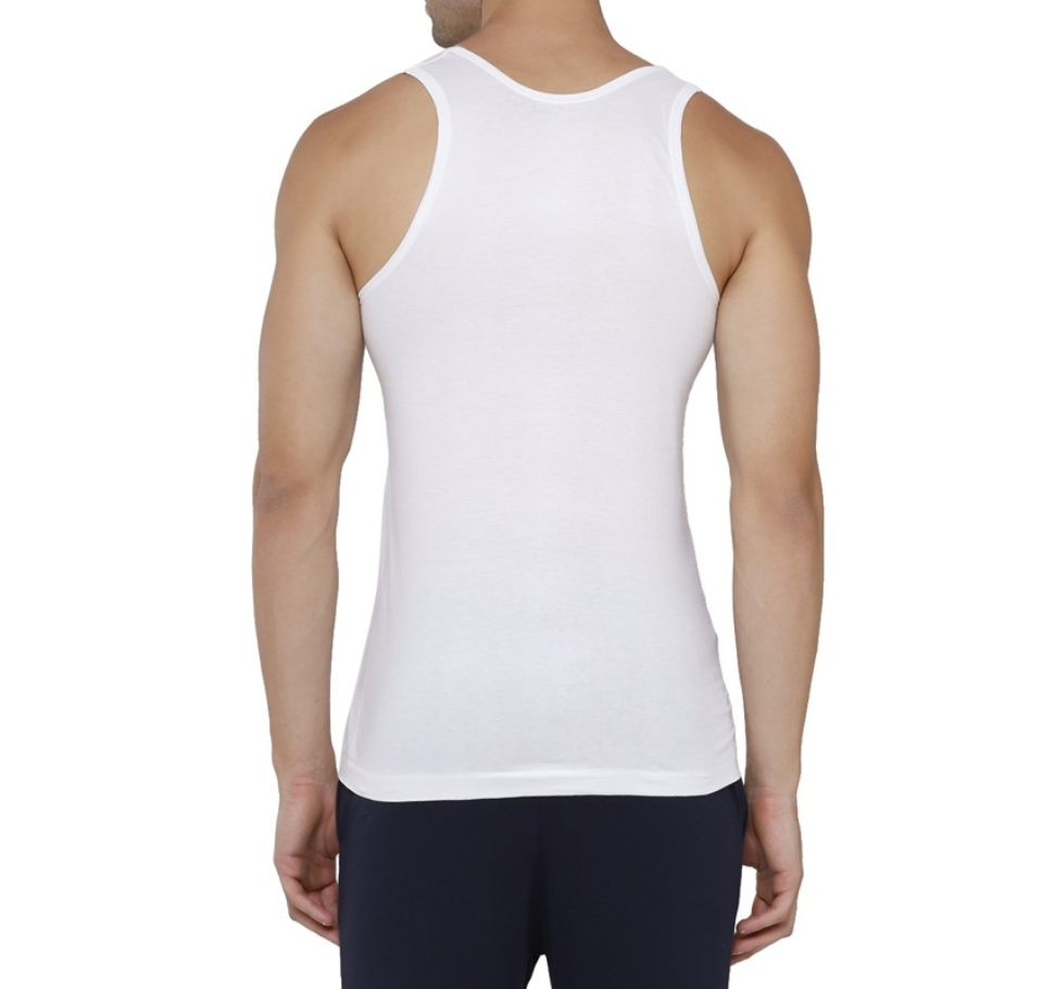 Rupa Jon Folding Round Neck Men's Vest - 80 cm (S) - White: 2 Piece