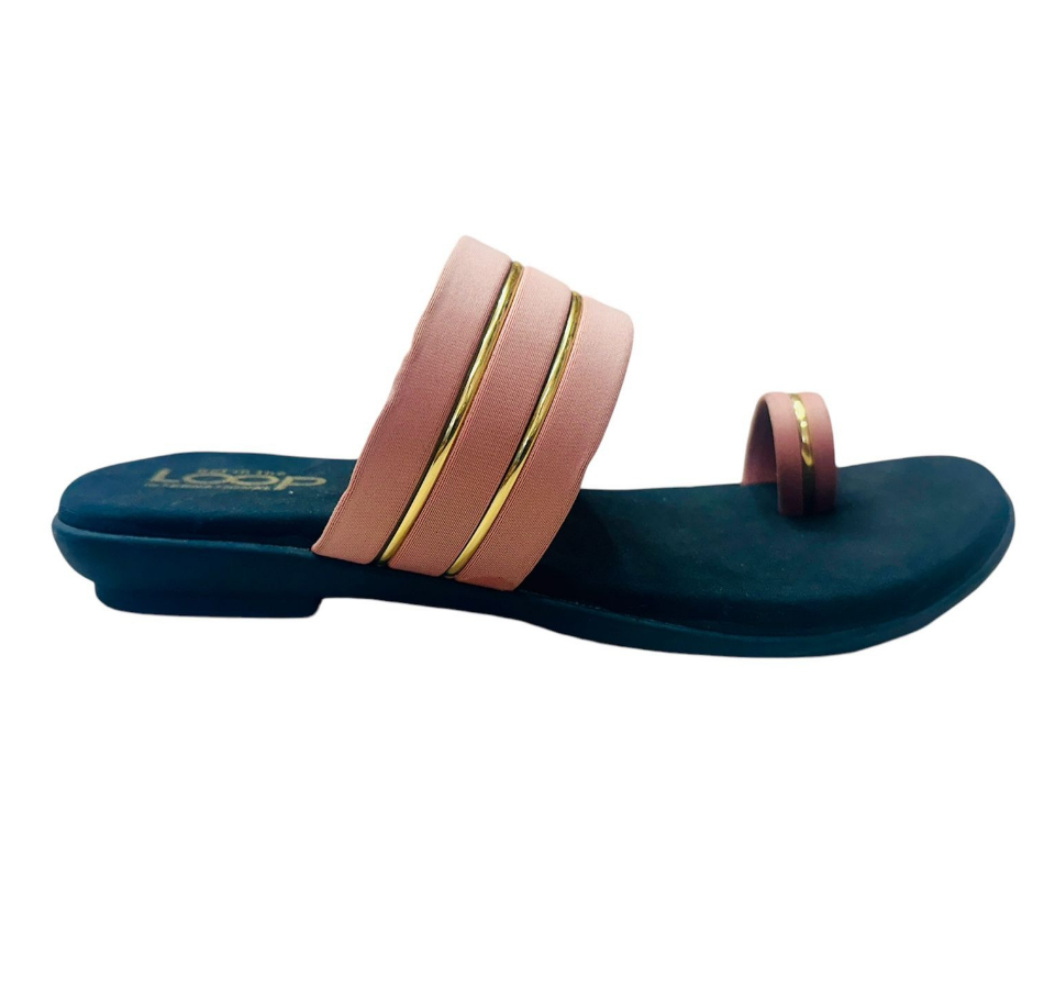 Ladies fancy chappal black pink