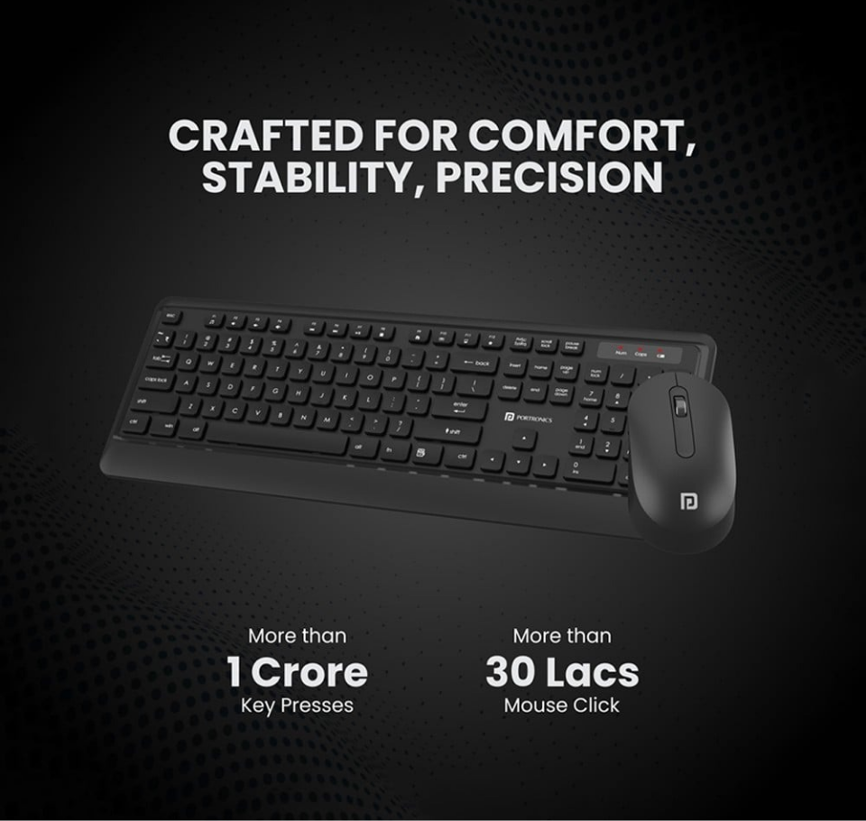 Portronics Key5 Wireless Keyboard & Mouse Combo (Black)
