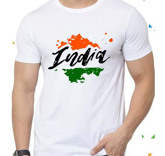 Brodees TriColour Printed Round Neck T-Shirt