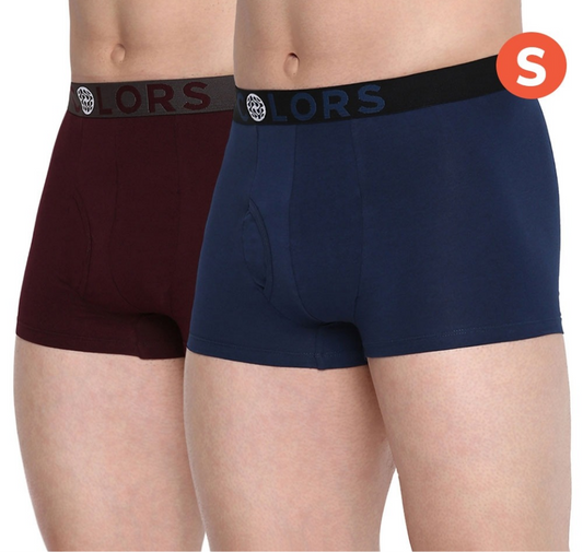 Rupa Frontline Colors Men's Trunk - 80 cm (S) - Blue & Wine: 2 Piece