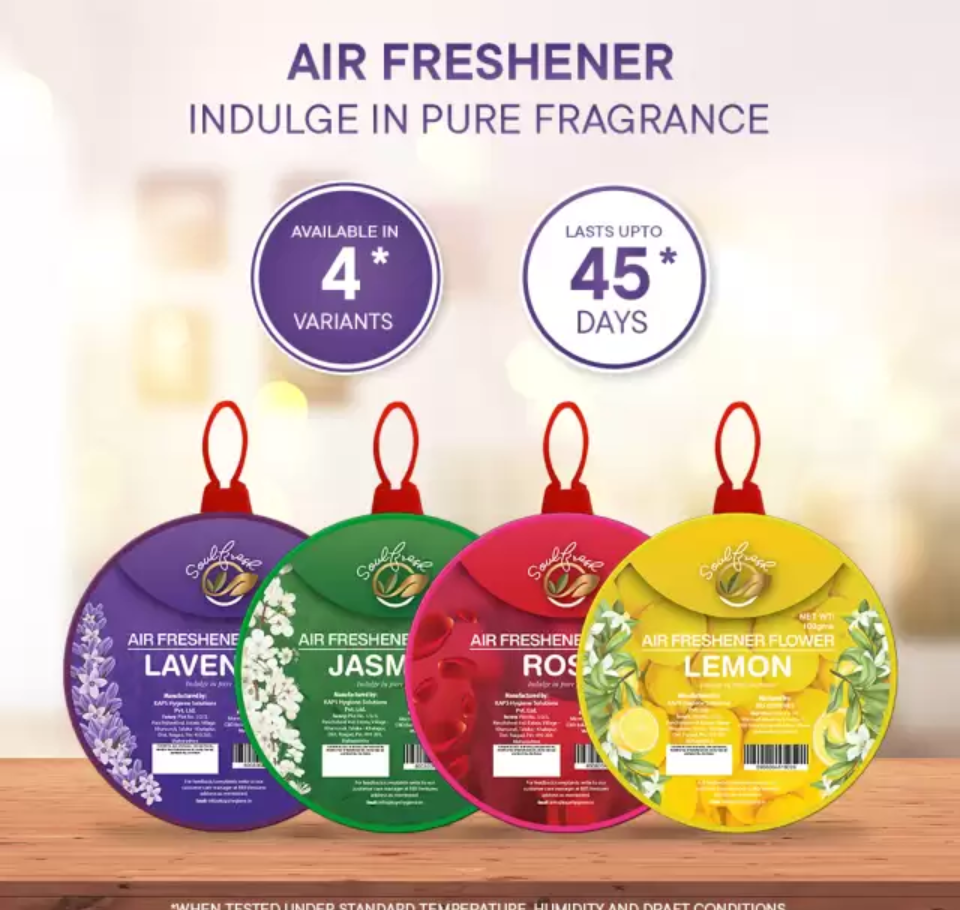 Air Freshener flowers, for bathroom & toilet, Fragrance jasmine, Rose, Citrus, Lavender Blocks (8 x 100 g)