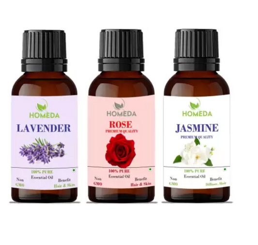 Homeda Lavender, Jasmine and Rose Aroma Oil (3 x 15 ml)