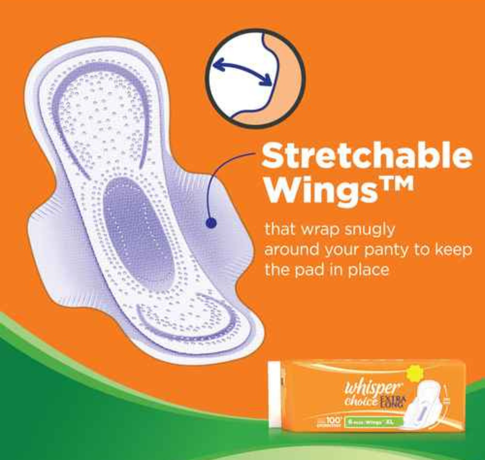 WHISPER CHOICE EXTRA LONG WINGS (6 PADS)