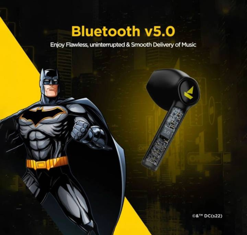 boAt 131 Batman DC Edition TWS Earbuds (Knight Black)