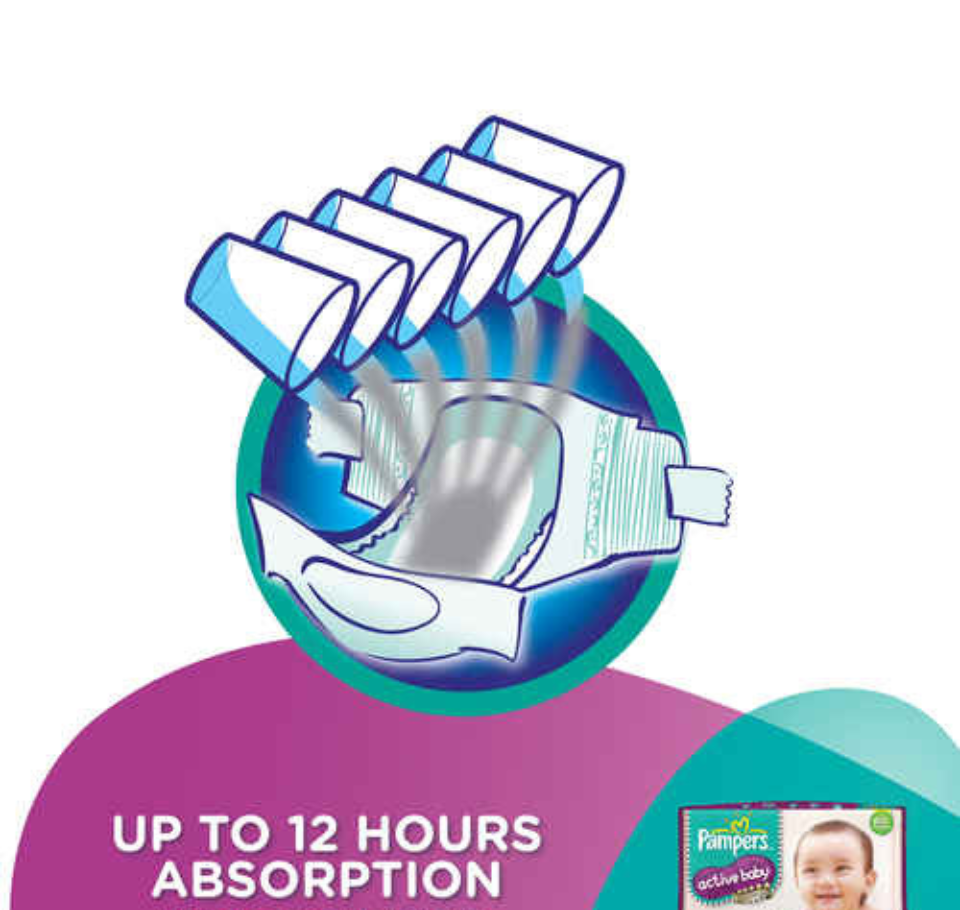 PAMPERS ACTIVE BABY DIAPERS - MEDIUM pack of 62
