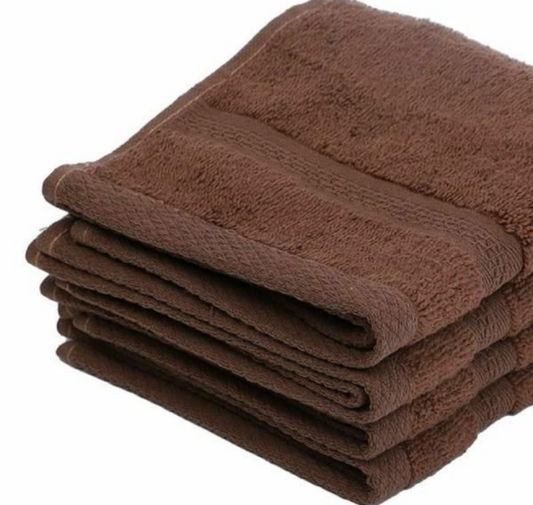 Face towel soft brown (set of 4 )