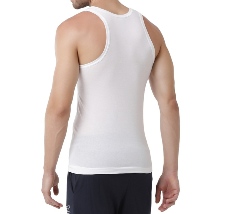 Rupa Frontline Round Neck Men's Vest - 80 cm (S) - White: 2 Piece