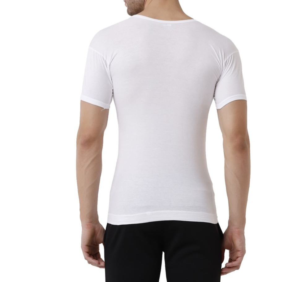 Rupa Frontline Round Neck Sleeve Men's Vest - 80 cm (S) - White: 2 Piece
