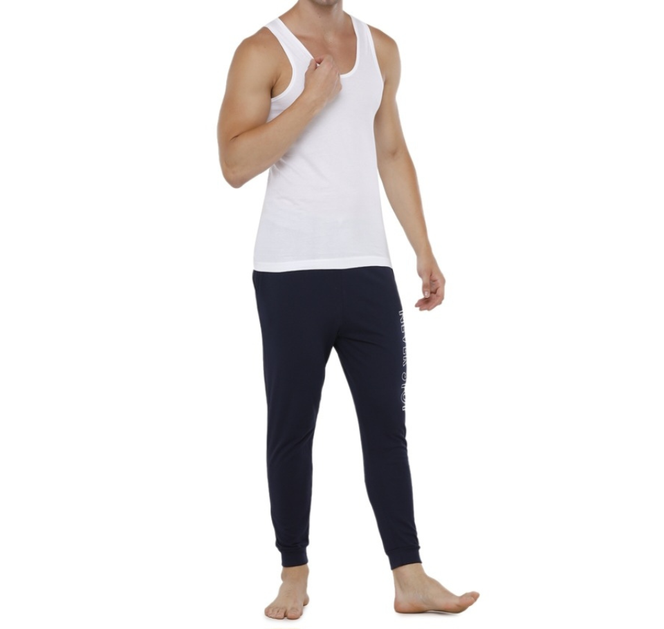 Rupa Jon Folding Round Neck Men's Vest - 80 cm (S) - White: 2 Piece