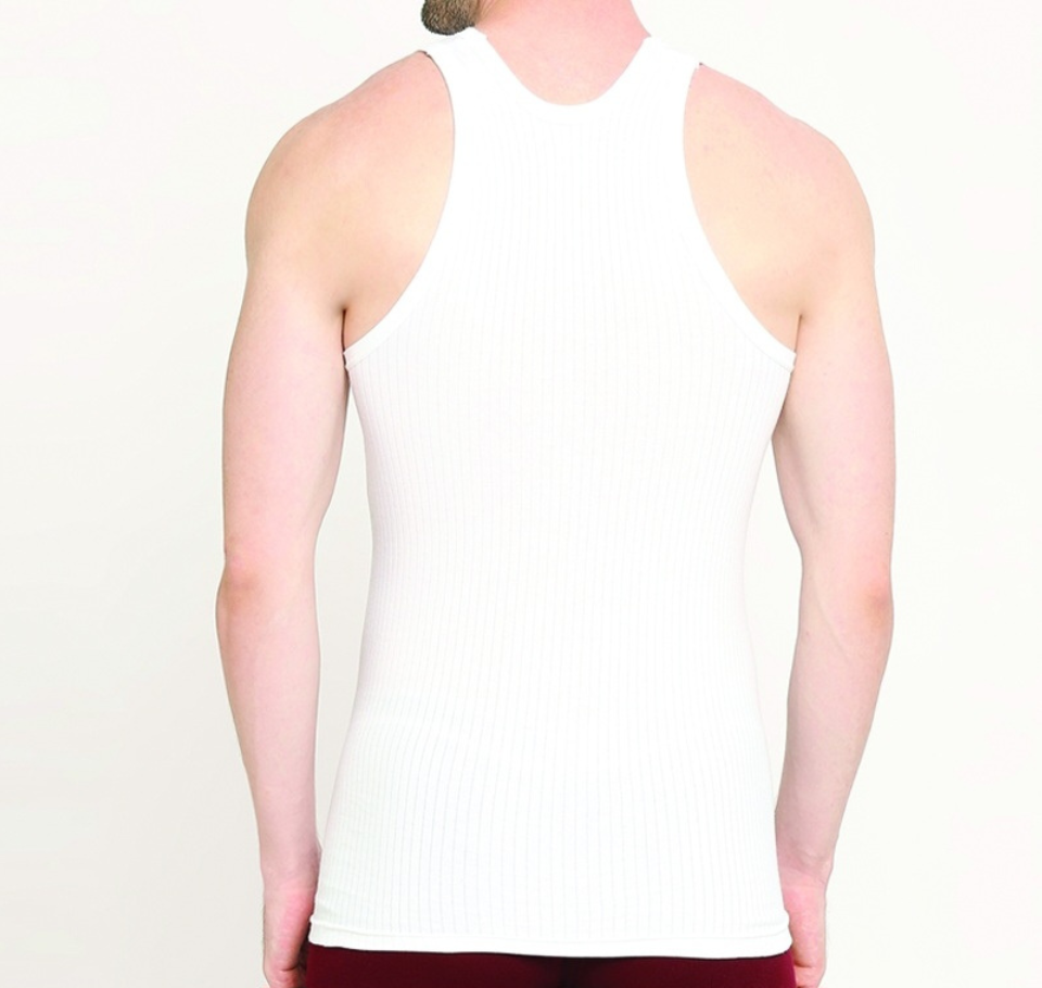VIP Array Round Neck Men's White Vest - 80cm (S): 2 Piece